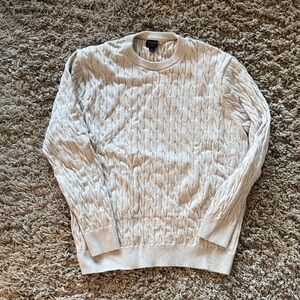 J. Crew Men's Cable Knit Sweater in Cream